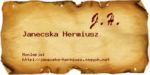 Janecska Hermiusz névjegykártya